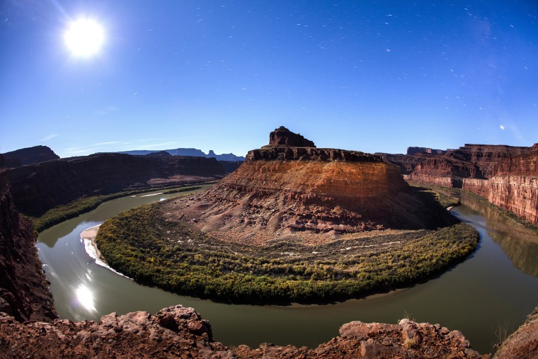 Image: The moon rises above the Colorado River and the northernmost stretch of Bears Ears National Monument