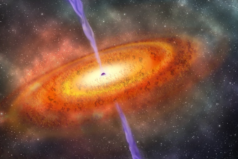 Image: Artist's conceptions of the most-distant supermassive black hole