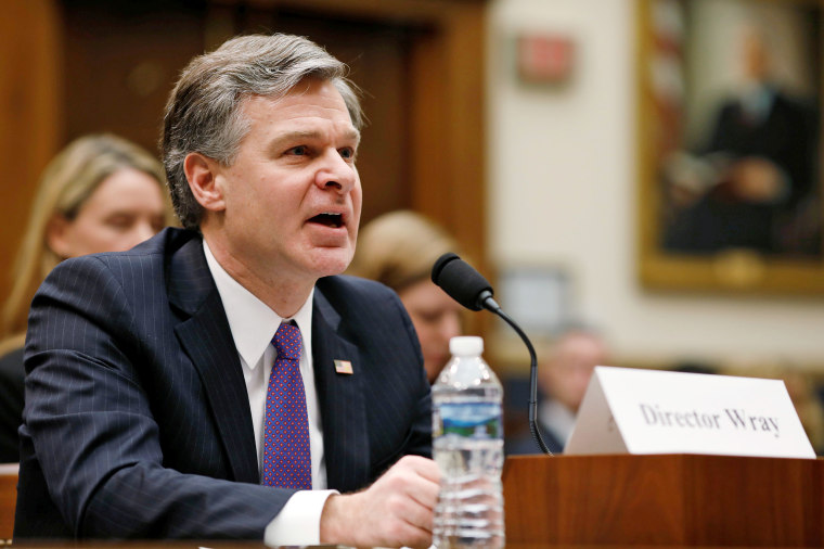 Image: FBI Director Christopher Wray testifies before a House Judiciary Committee hearing on Capitol Hill in Washington