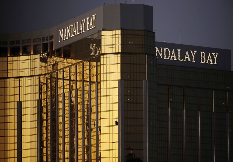 Image: Windows are broken at the Mandalay Bay resort