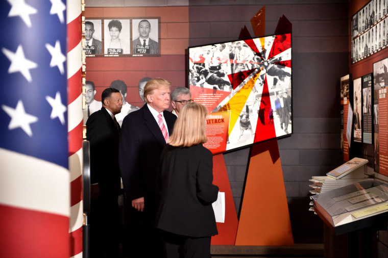 Image: U.S. President Donald Trump visits the Civil Rights Museum in Jackson, Mississippi, Dec. 9, 2017.