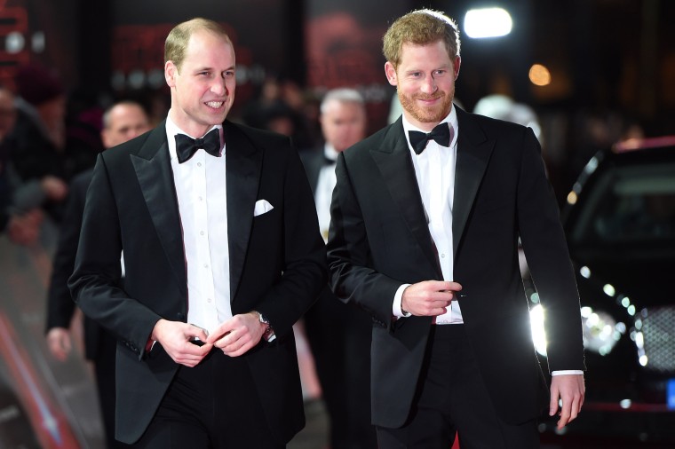 Prince William, Prince Harry  'Star Wars: The Last Jedi' European Premiere