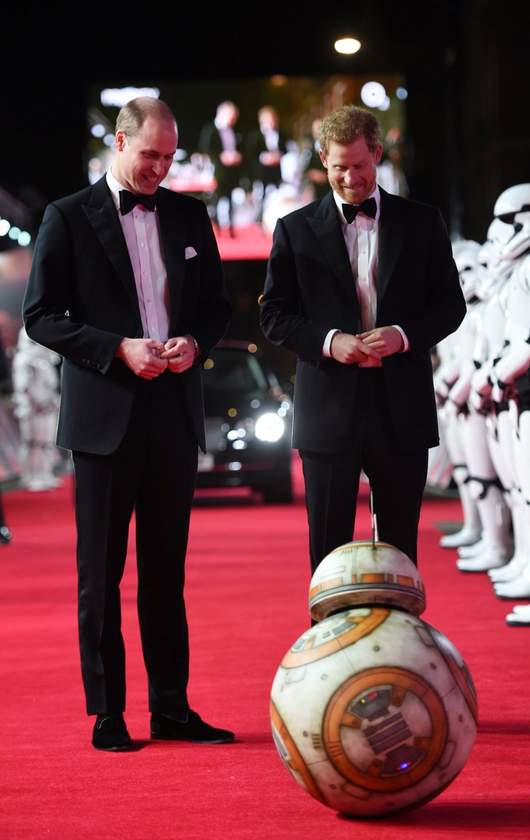 Prince William, Prince Harry  'Star Wars: The Last Jedi' European Premiere