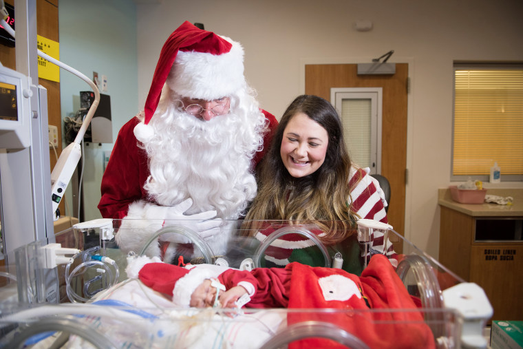 After giving birth to son Wyatt 13 weeks early, April Neal experienced a lot of worry and stress. A special visit from Santa helped her forget Wyatt was stuck in a hospital.