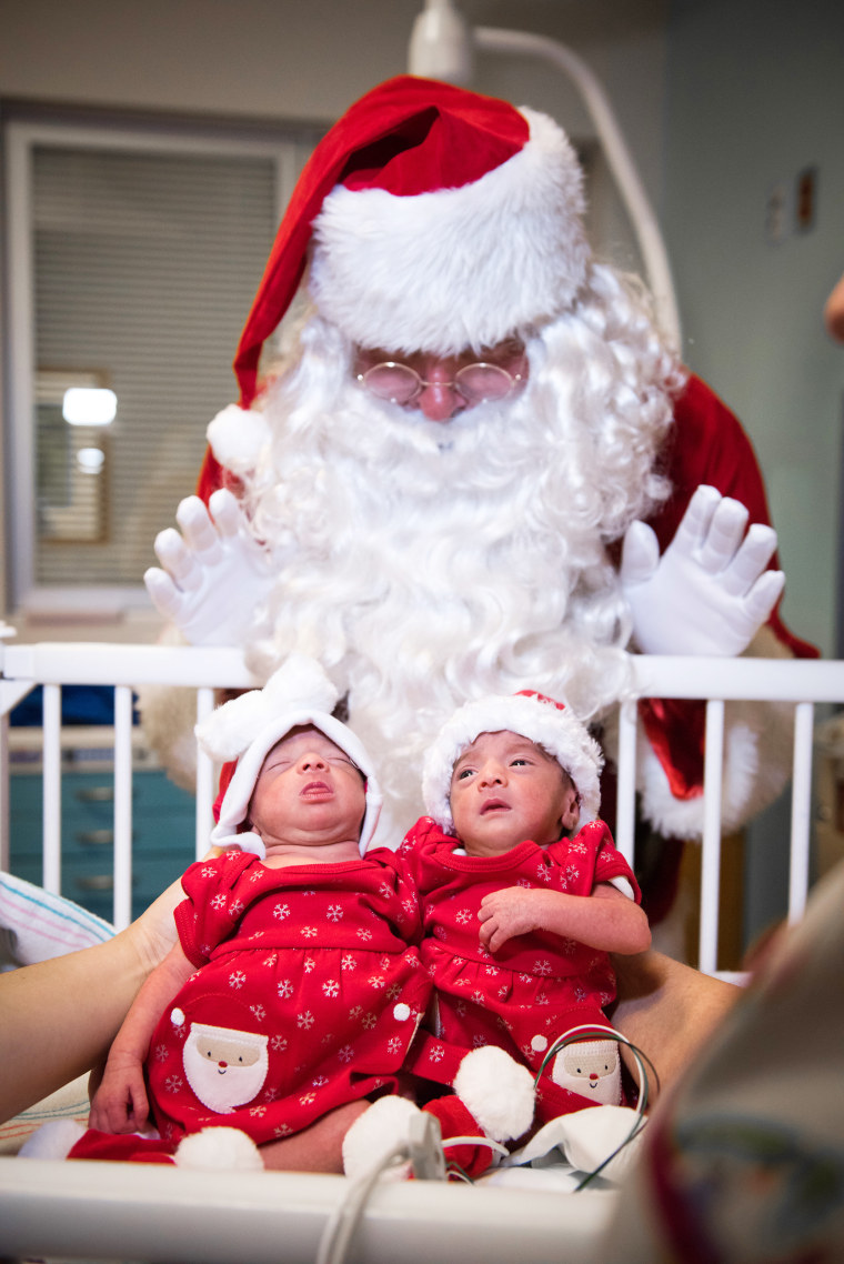 Parents of babies in the NICU at Texas Children's Hospital felt happy they had a chance to get their preemies pictures with Santa.