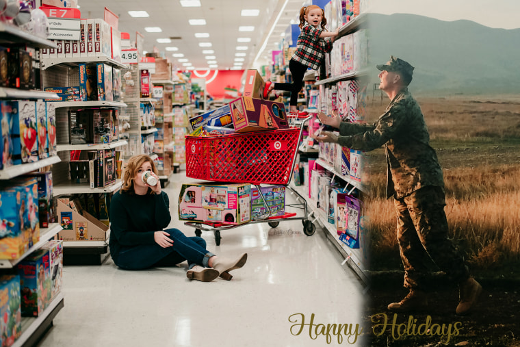 Marine's wife includes deployed husband in Christmas holiday card