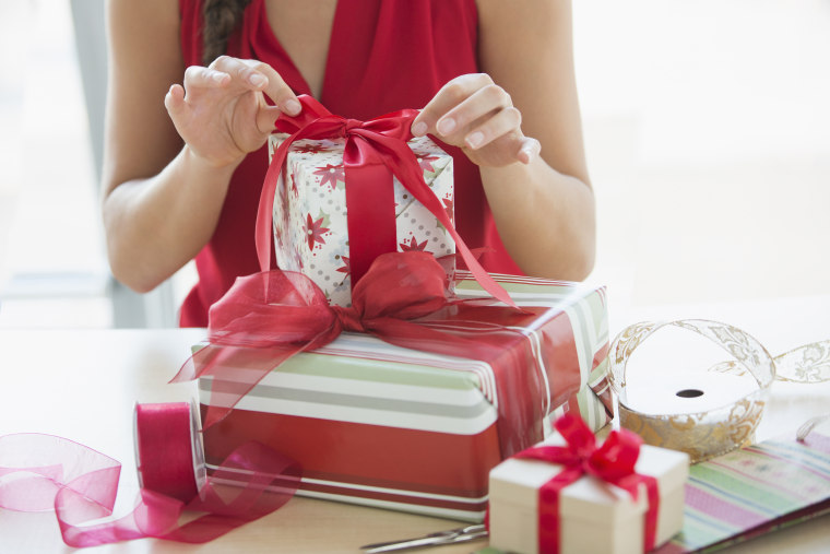 Keep all the gift wrap in the house in one place and in one container so you know how much you have. 
