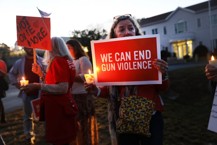 Image: Vigil Held in Newtown, Connecticut, for Las Vegas Shooting Victims