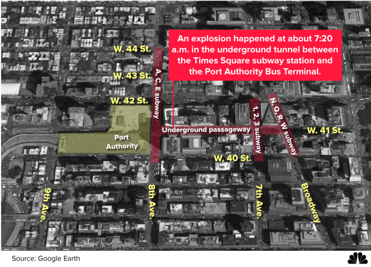 MAP: Underground passageway near both the Times Square subway station and the Port Authority Bus Terminal