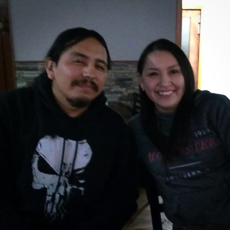 Olivia Lone Bear (right) and her brother, Matthew Lone Bear.