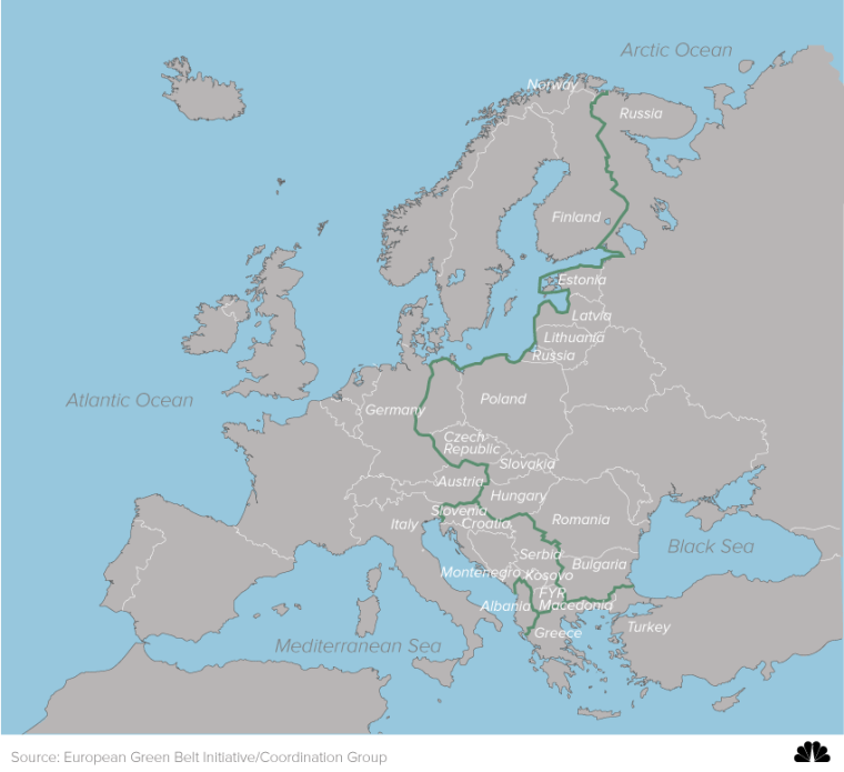 Image: The route of the European Green Belt
