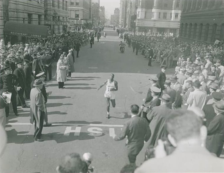 Image: Ted Corbitt at the 1956 Boston Marathon