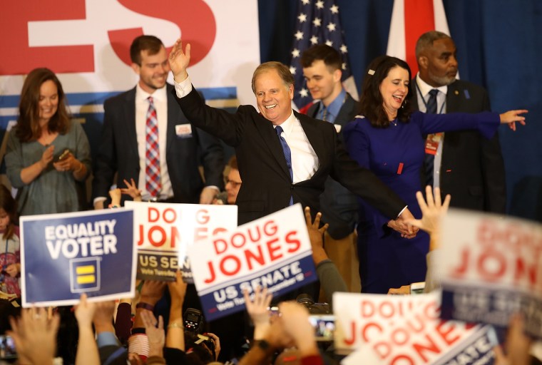 Image: Democratic Senate Candidate Doug Jones Holds Election Night Watch Party In Birmingham