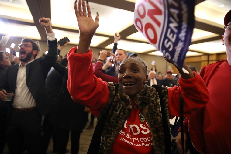 Image: Democratic Senate Candidate Doug Jones Holds Election Night Watch Party In Birmingham