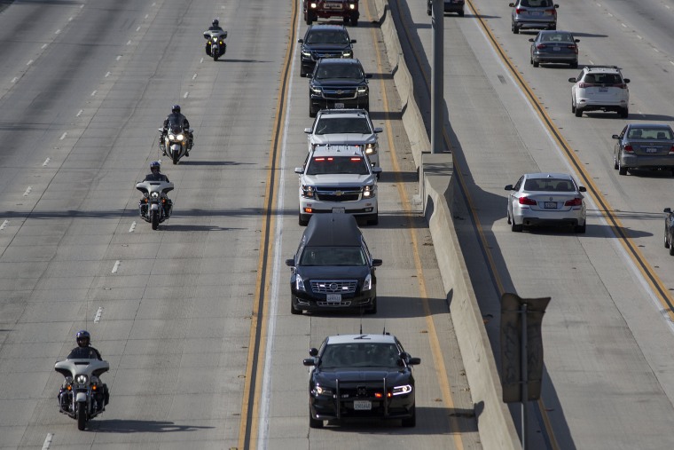 Image: Procession Held For Cal Fire Engineer Cory Iverson Killed Battling Thomas Fire