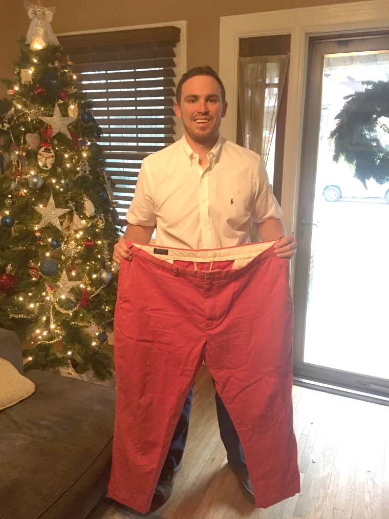 Both Kevin and Lindsay Minnick saved "fat clothes" to remind them how far they have come losing weight.