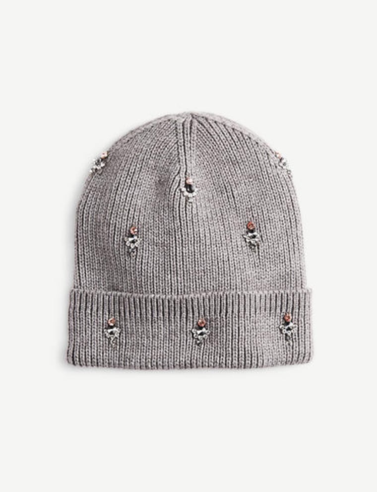 Embellished knit hat