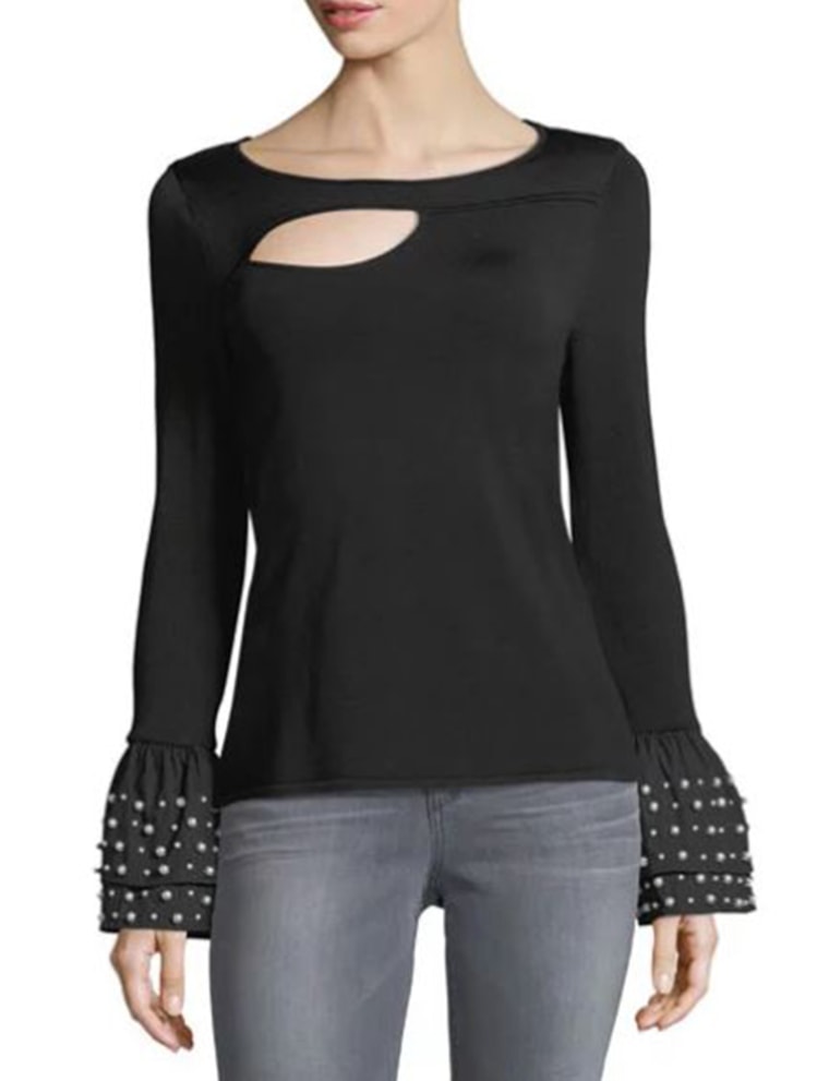 PEARL EMBELLISHED SWEATER, Glitz a Beautiful Life