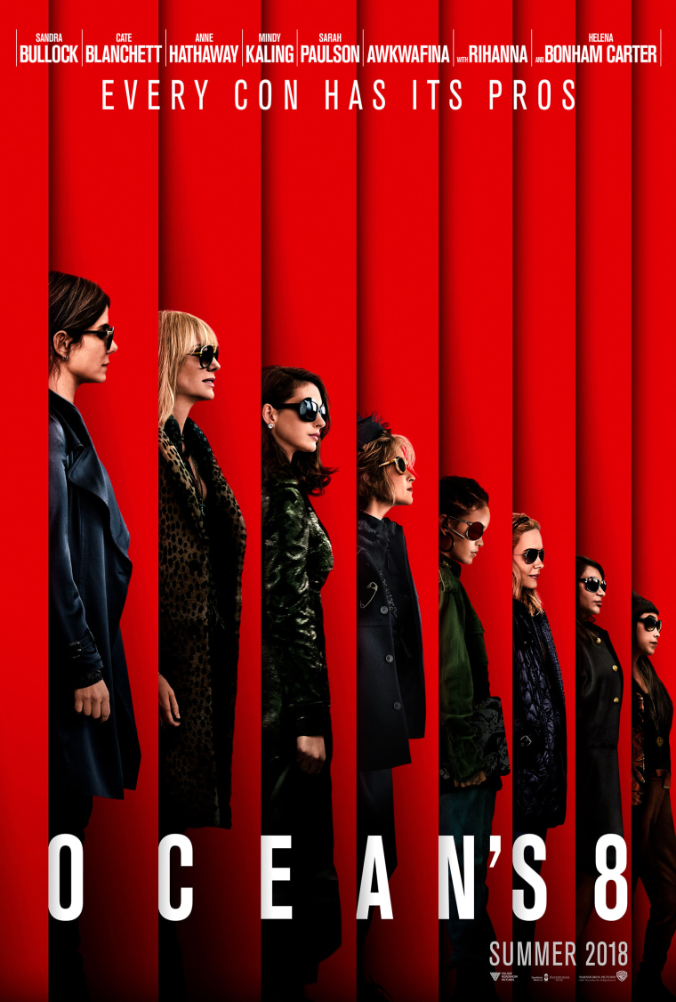 Sandra Bullock, Cate Blanchett, Rihanna, Helena Bonham Carter, Anne Hathaway, Mindy Kaling, Sarah Paulson and Awkwafin in Oceans 8