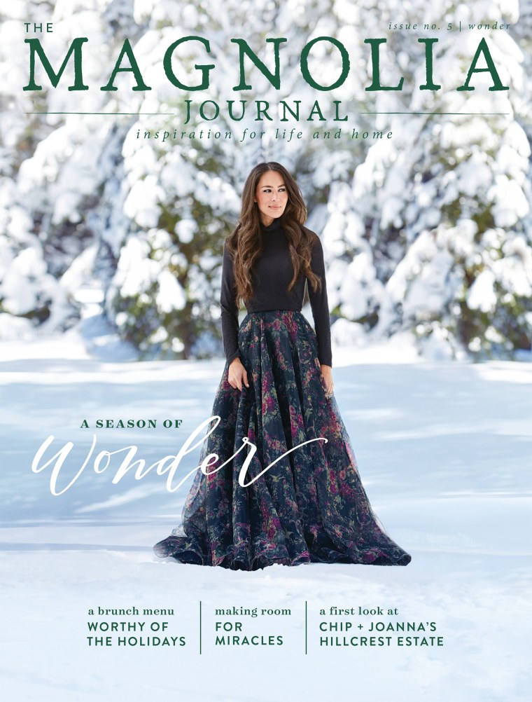 Joanna Gaines cover shoot for the winter 2017 edition of her and husband Chip's magazine, The Magnolia Journal.