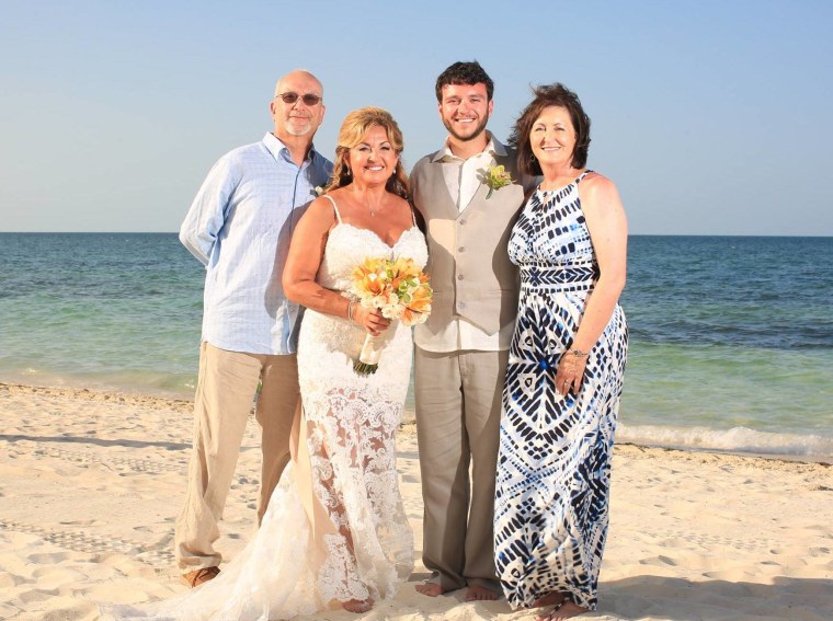 James Melton and his wife, Janie, with Sonny and Heather Melton on their wedding day.