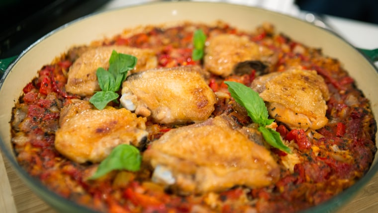 Tomato Basil Chicken and Rice Bake Recipe