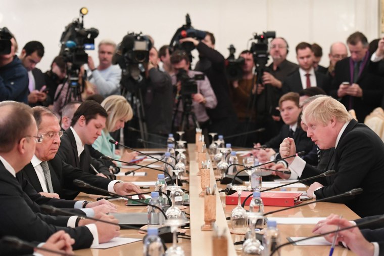 Image: Foreign Secretary Boris Johnson Meets Russian Counterpart Sergei Lavrov In Moscow