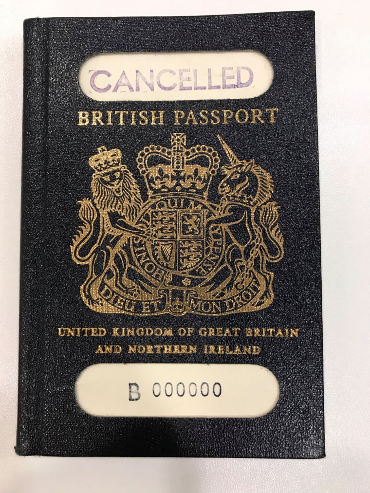 Image: The very dark blue pre-1988 UK passport.