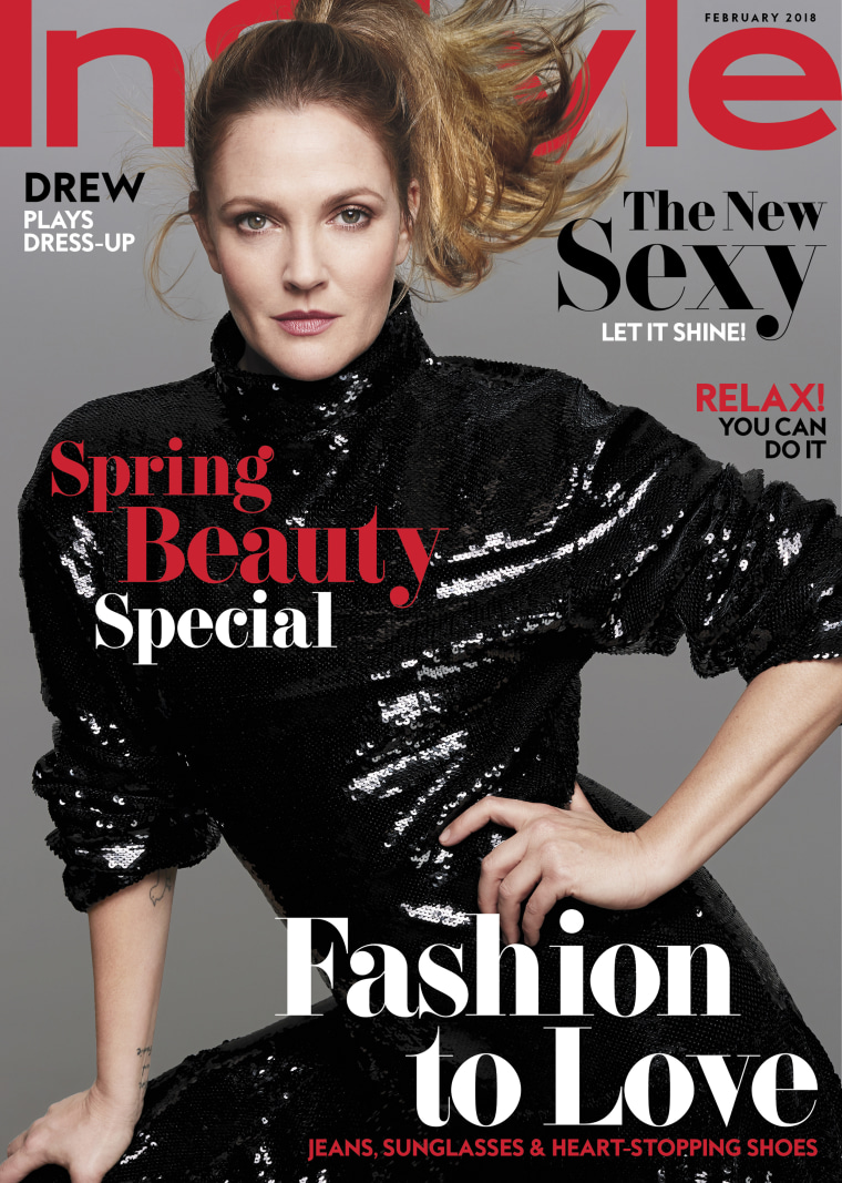 InStyle's February issue with Drew Barrymore