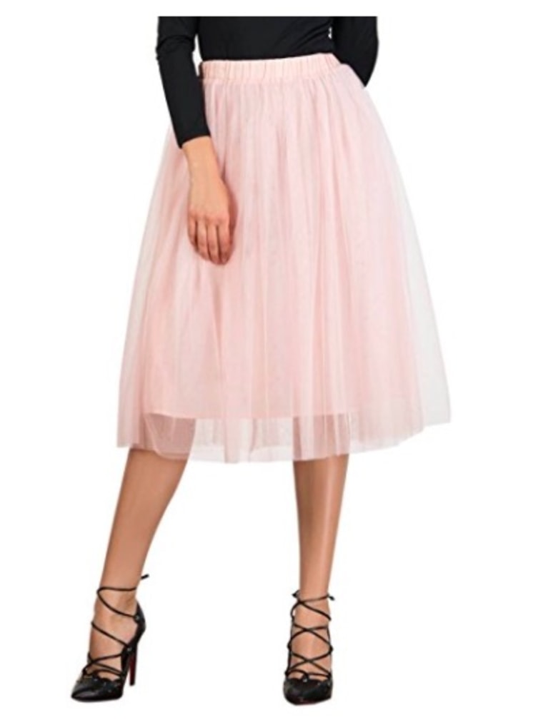 Joeoy Elastic Waist Band Ballet Skirt in Pink