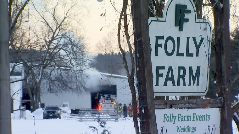 Image: After a fire at Folly Farm in Simsbury, Connecticut, 24 horses passed away due to smoke inhalation.