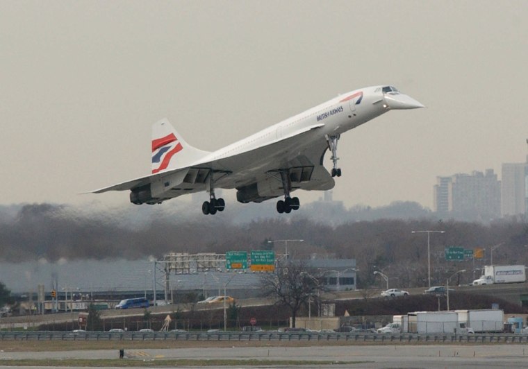 Image: A British Airways Concorde jet