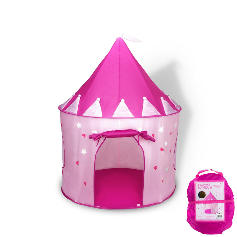 Pink princess castle with stars
