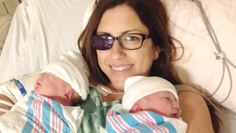 Shows Jessica Boesmiller who lost her eye to ocular melanoma and gave birth to twins.