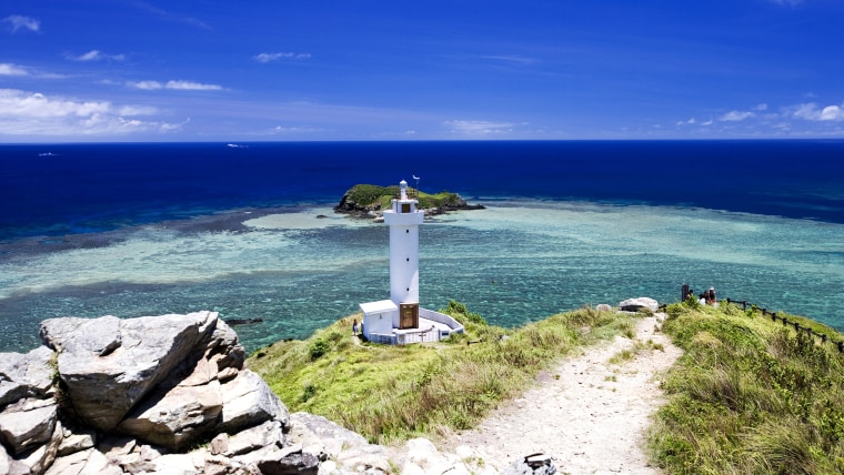 Lighthouse hirakubo and sea Ishigaki