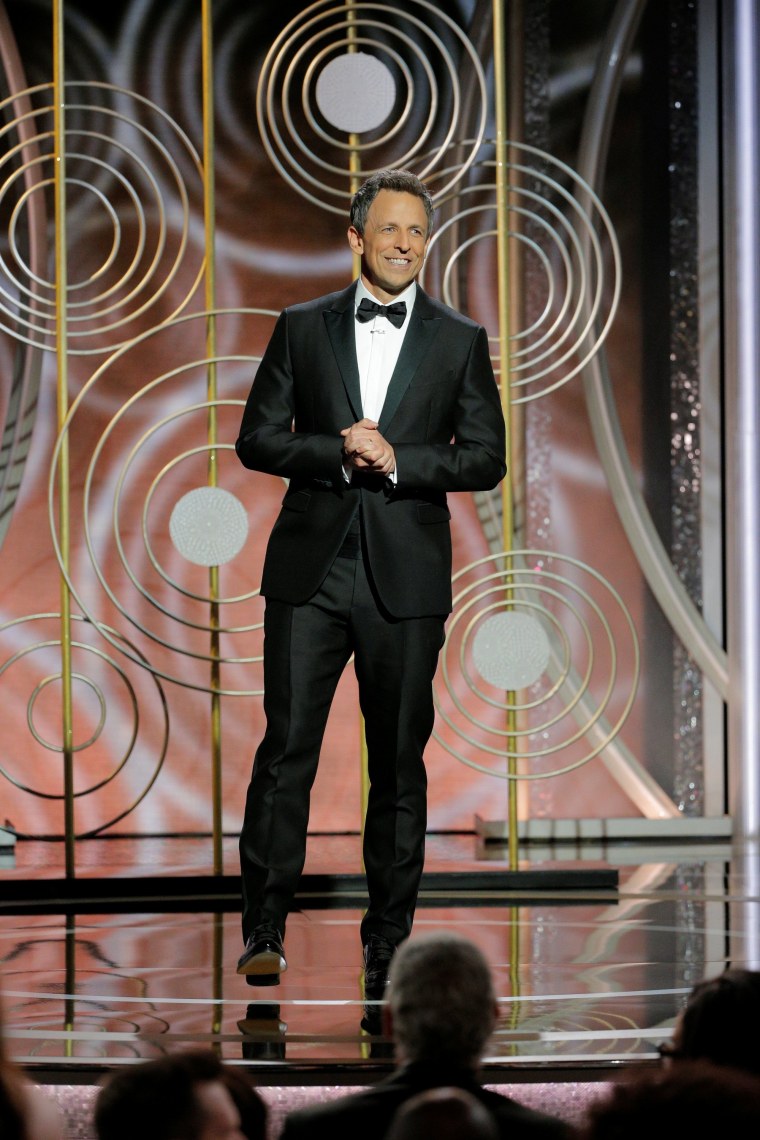 Image: Seth Meyers hosts the 75th Golden Globe Awards in Beverly Hills, California,