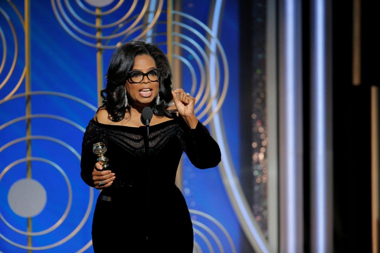 Oprah Winfrey speaks after accepting the Cecil B. Demille Award