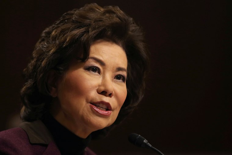 Image: Elaine Chao testifies before a Senate Commerce Science and Transportation Committee confirmation hearing on her nomination to be transportation secretary on Capitol Hill in Washington