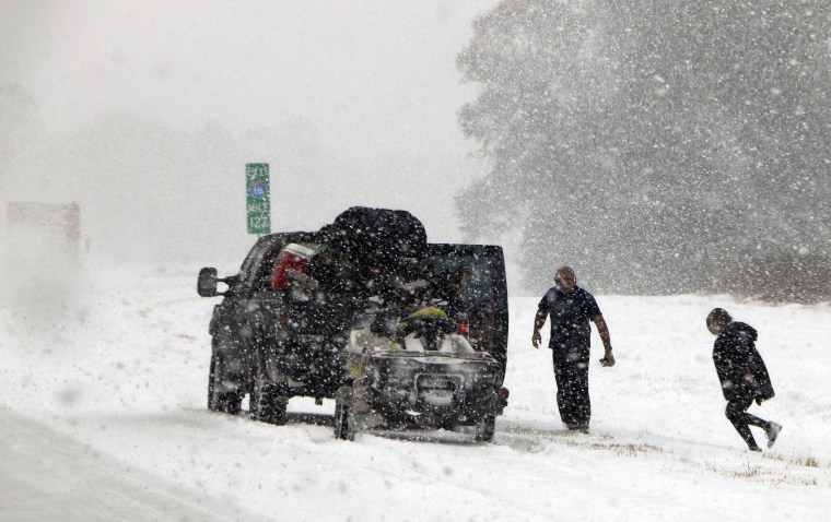 Balmy southeastern coast blanketed in snow