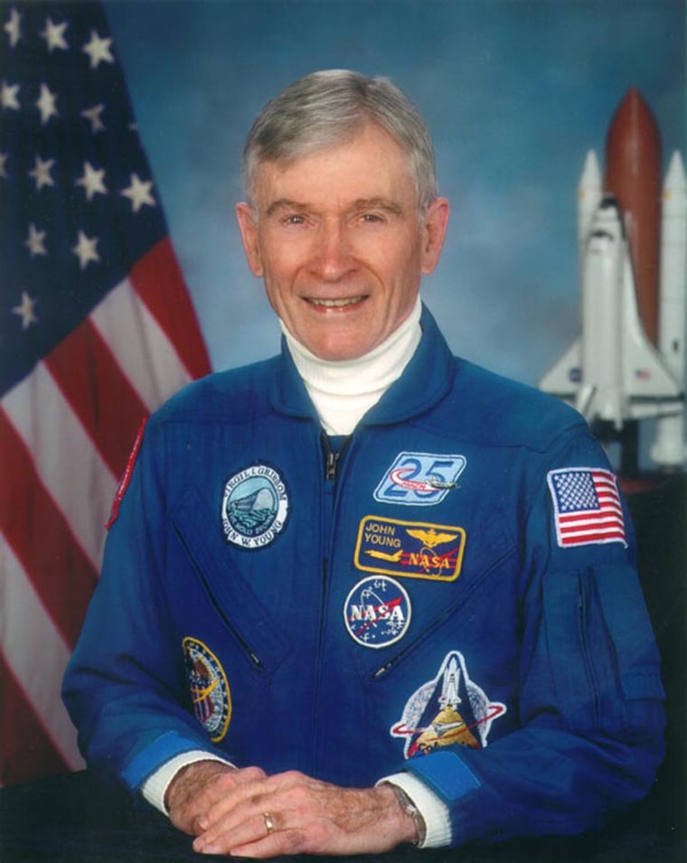 Image: U.S. astronaut John Watts Young, who walked on the Moon on April 21, 1972 during the Apollo 16 mission, photographed on May 12, 2009.