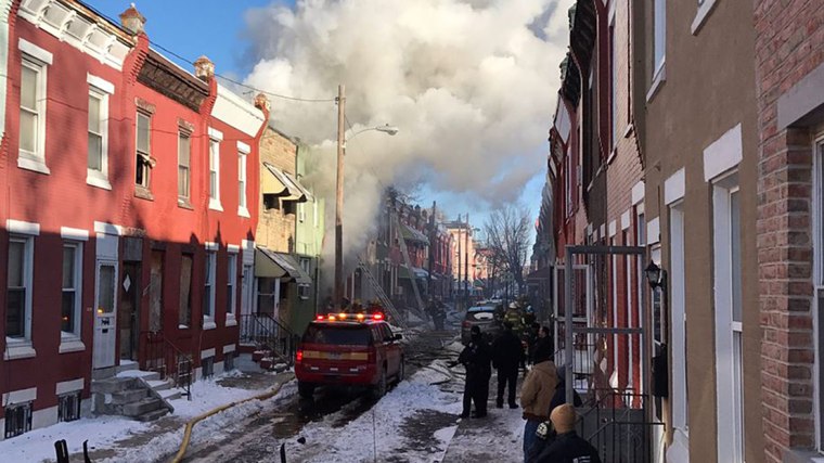 Image: Firefighters battled a blaze in the 2200 block of North Colorado Street in Philadelphia on Jan. 6, 2018.