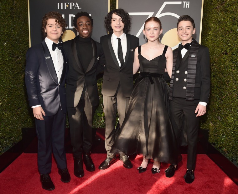 Image: The cast of Stranger Things, Gaten Matarazzo, Caleb McLaughlin, Finn Wolfhard, Sadie Sink and Noah Schnapp