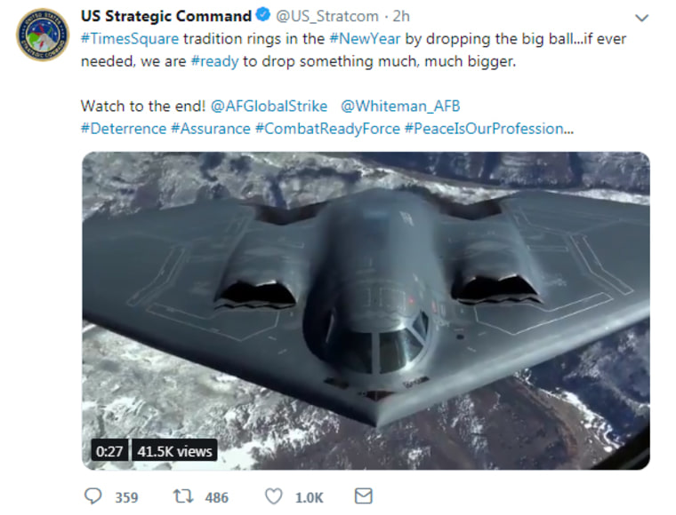 A tweet that was deleted by U.S. Strategic Command.