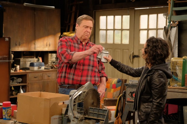 John Goodman and Sara Gilbert on "Roseanne"