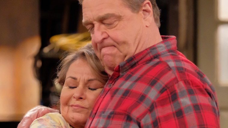 Roseanne Barr and John Goodman on "Roseanne"