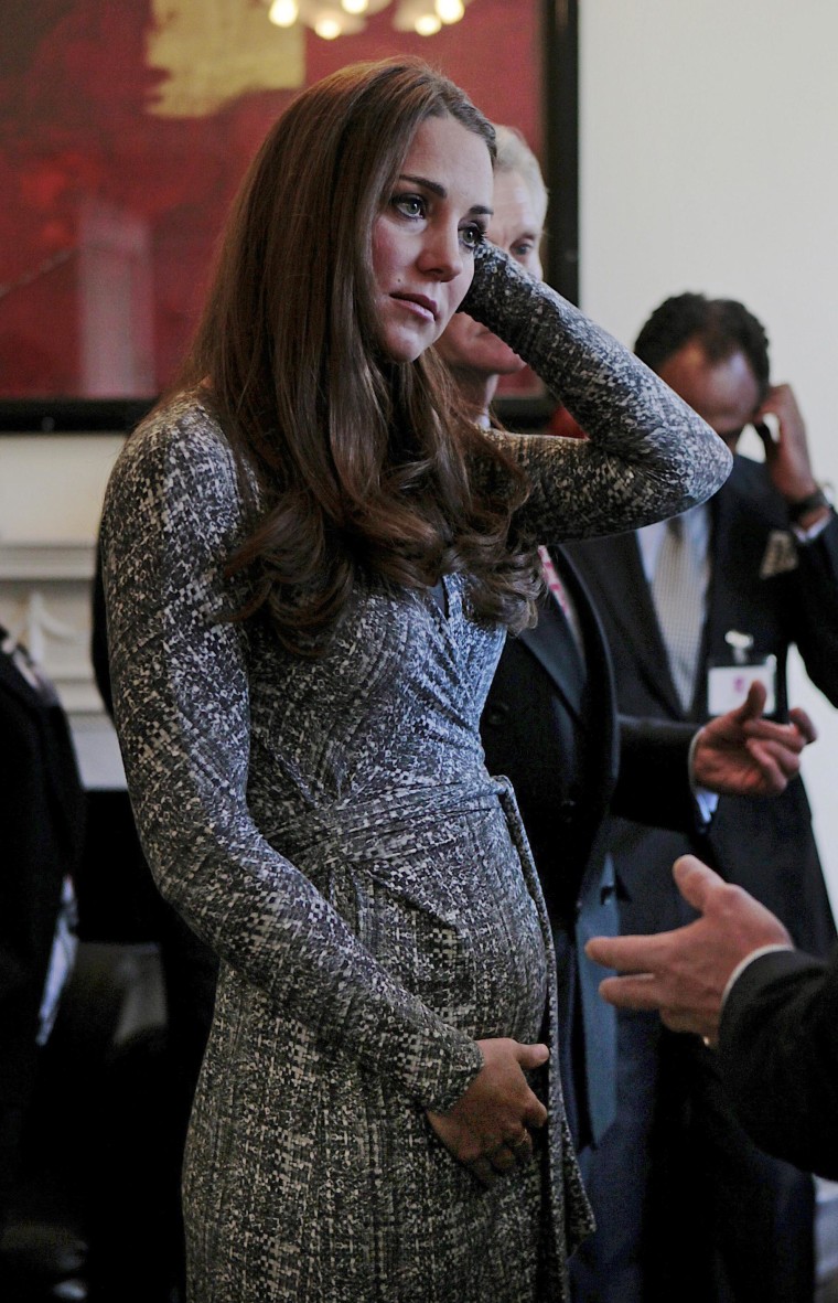Britain's Catherine, Duchess of Cambridge pays an official visit to the Hope House residential treatment center, run by Action on Addiction for recovering addicts,in  London on February 19, 2013.