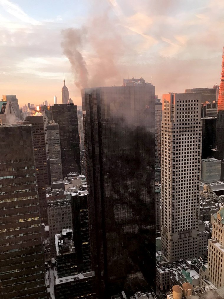 Image: A fire broke out at Trump Tower on Fifth Avenue in New York City on Jan. 8, 2018.
