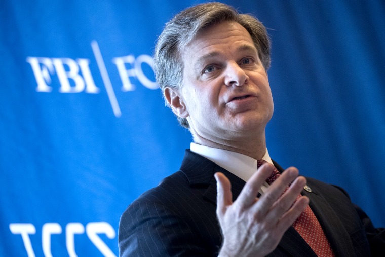 Image: FBI Director Christopher Wray Addresses Int'l Conference On Cyber Security