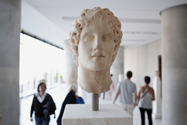 Image: An ancient marble head of Alexander the Great