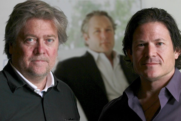 Image: Larry Solov, right, and Steve Bannon, left